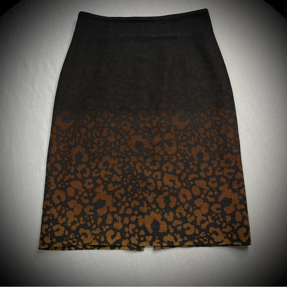 Classiques Entier Silk Blend Leopard Ombré Pencil Skirt